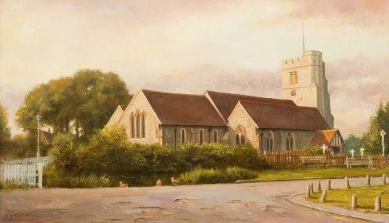 St James' Church and Pond, Bushey