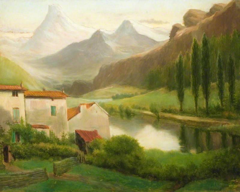 Alpine Riverside Landscape