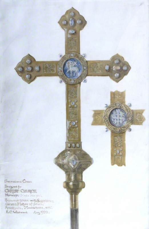 Design for Processional Cross for Christ Church, Norwich