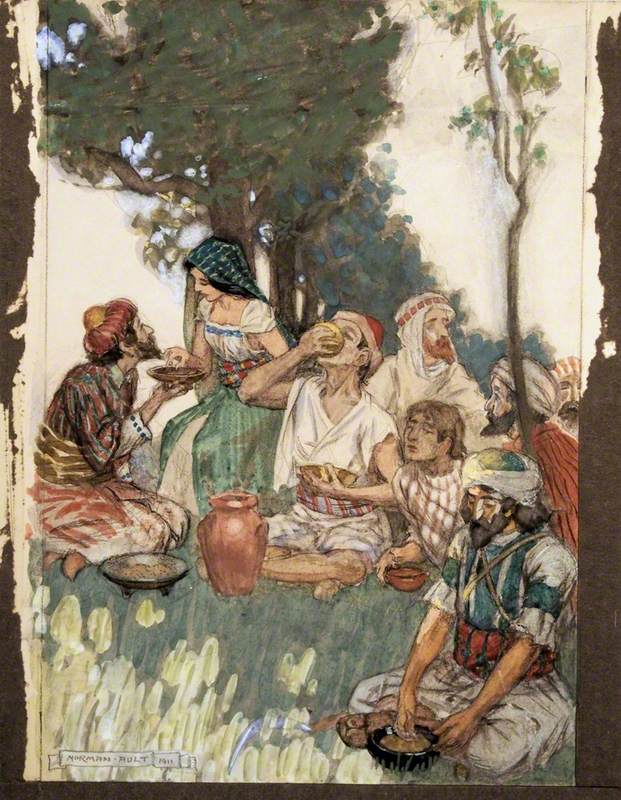 Arabs Taking a Meal Al Fresco