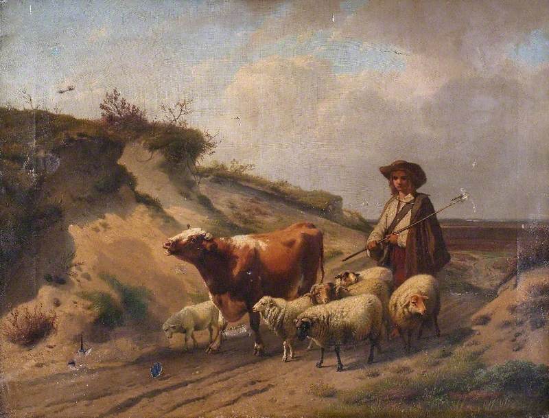 Sheep, Cow and Shepherd Boy