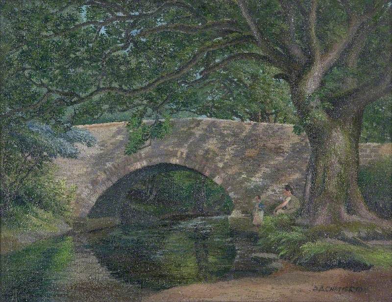 River Scene with a Bridge