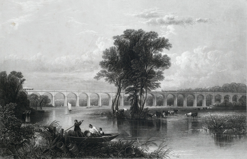 Dutton Viaduct on the Grand Junction Railway, over the Valley of the Weaver, from Designs by G. Stephenson Esquire and Erected under the Direction of J. Locke Esquire