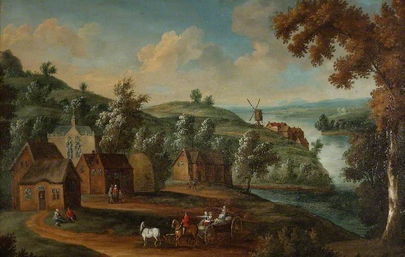 Landscape with a Windmill and Riders