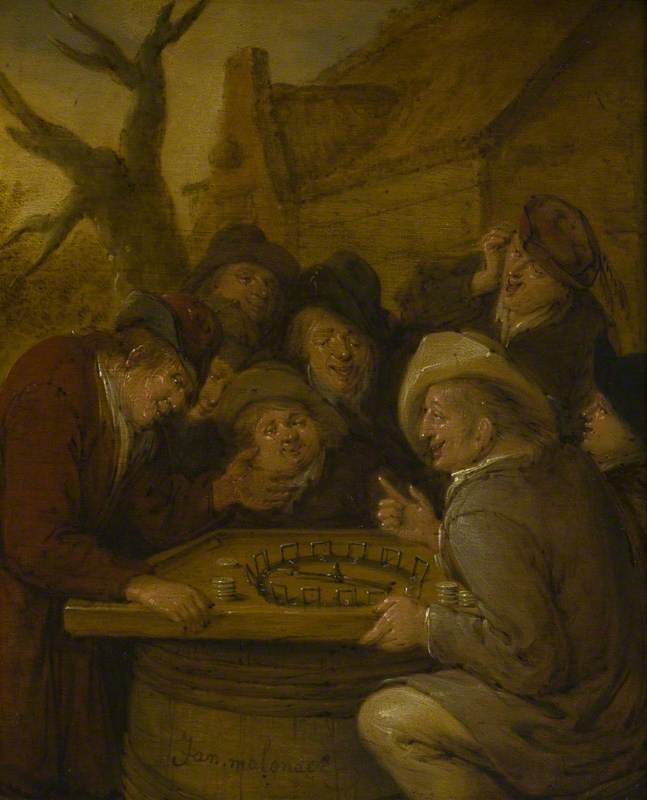 A Group of Men Gathered around a Table Playing a Game of Rouge et Noir
