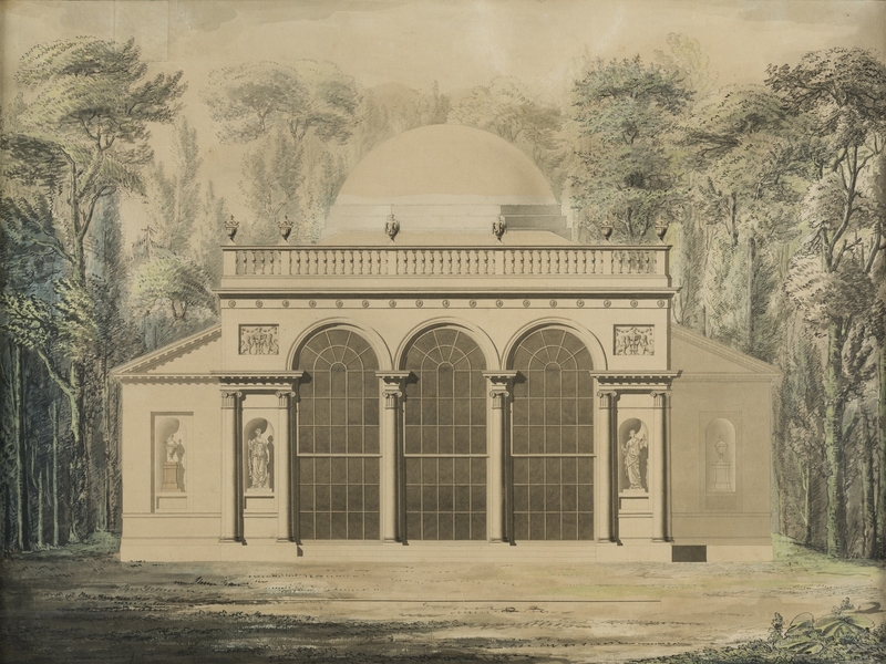 Presentation Watercolour of the Temple of Diana at Weston Park