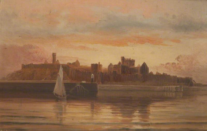 Peel Castle from the Sea, Sunset