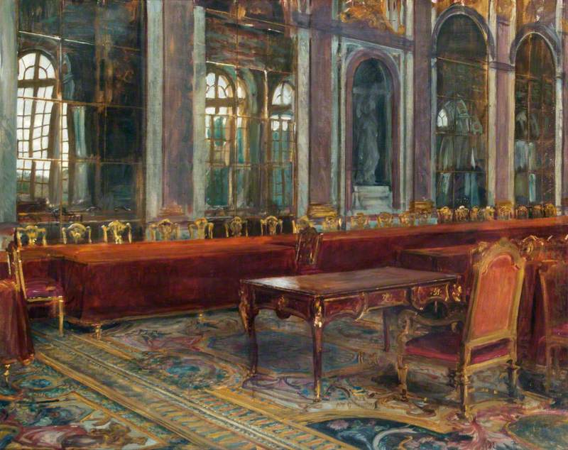 Sketch of the Table in the Hall of Mirrors, at Which the Treaty of Versailles Was Signed