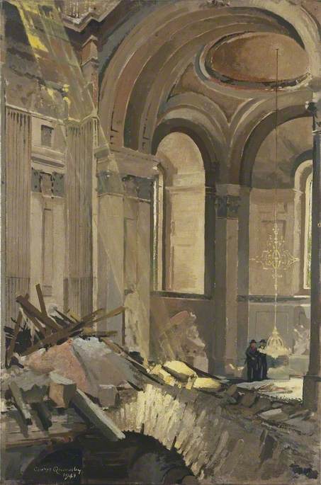 Bomb Damage in St Paul's Cathedral, London