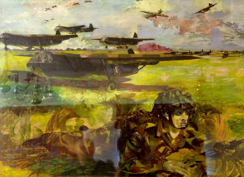 Exercise 'Mush': Gliders Land on a 'Captured' Airfield and Paratroops Surround the Field, Waiting for the Unloading of the Gliders