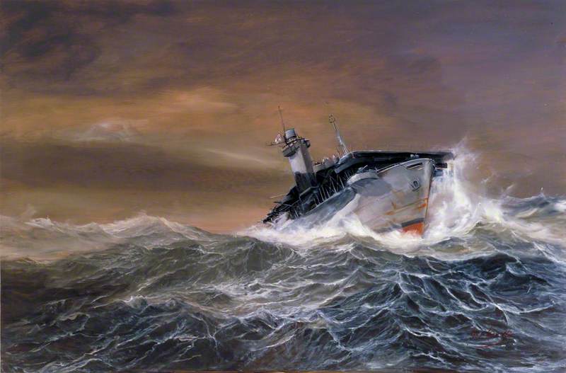 HMS 'Biter' in an Arctic Gale
