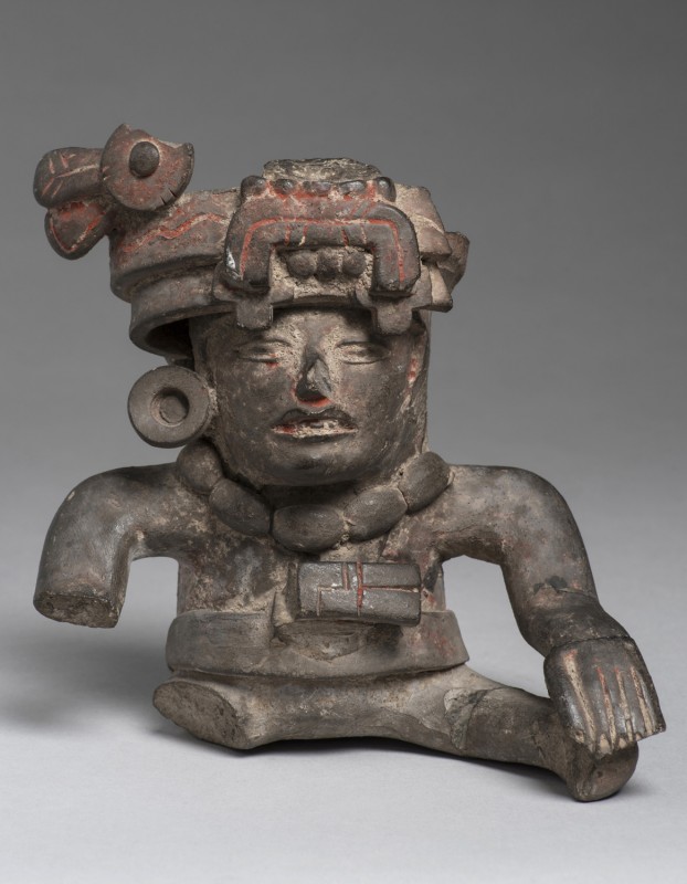 Human Figure with Necklace and Feathered Headdress