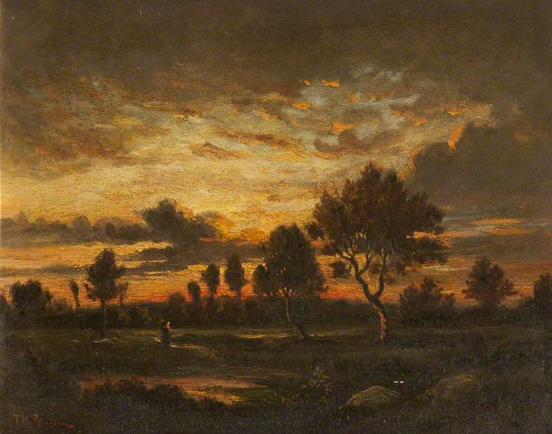 Paysage au soleil couchant