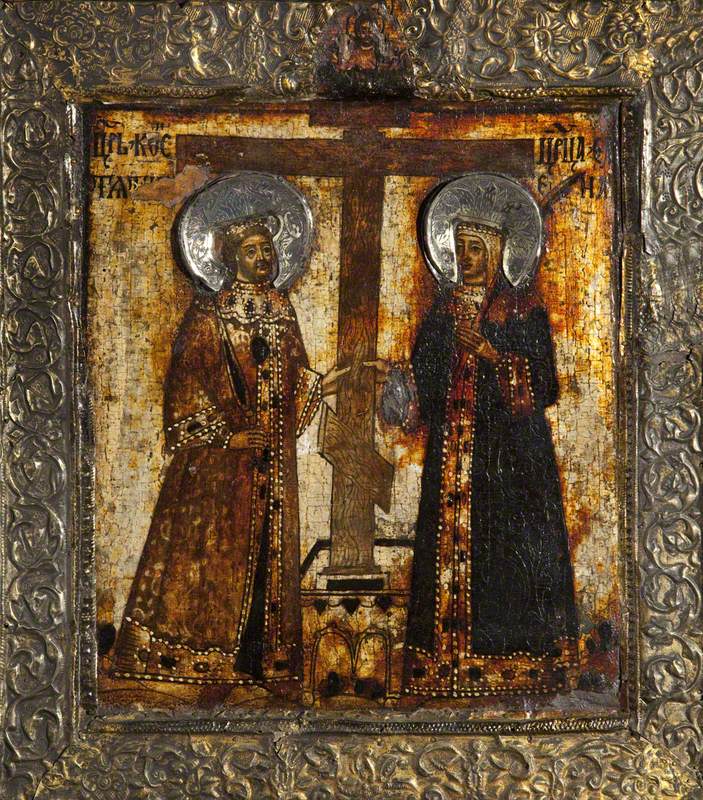 Icon with Saint Constantine and Saint Helena with the True Cross