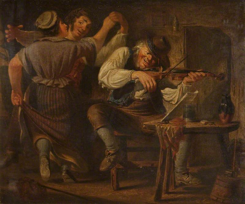 Fiddler and Dancing Peasants