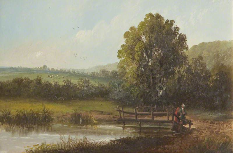 Landscape with Figures and Footbridge