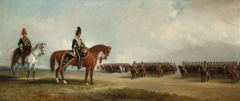 Lieutenant Colonel Sir Robert Tolver Gerard, Bt, and His Regiment, the Lancashire Hussars, on Parade