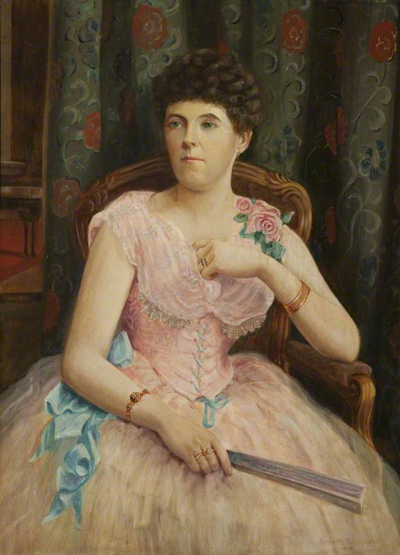 Portrait of a Lady in a Pink Dress