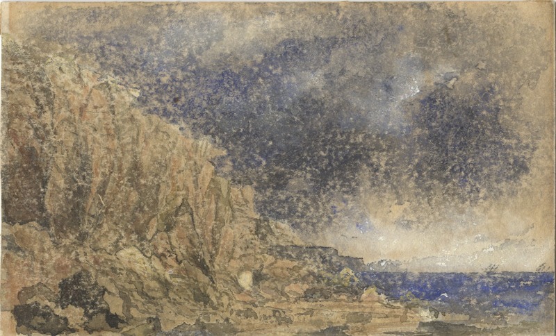 Water colour study of coastal landscape