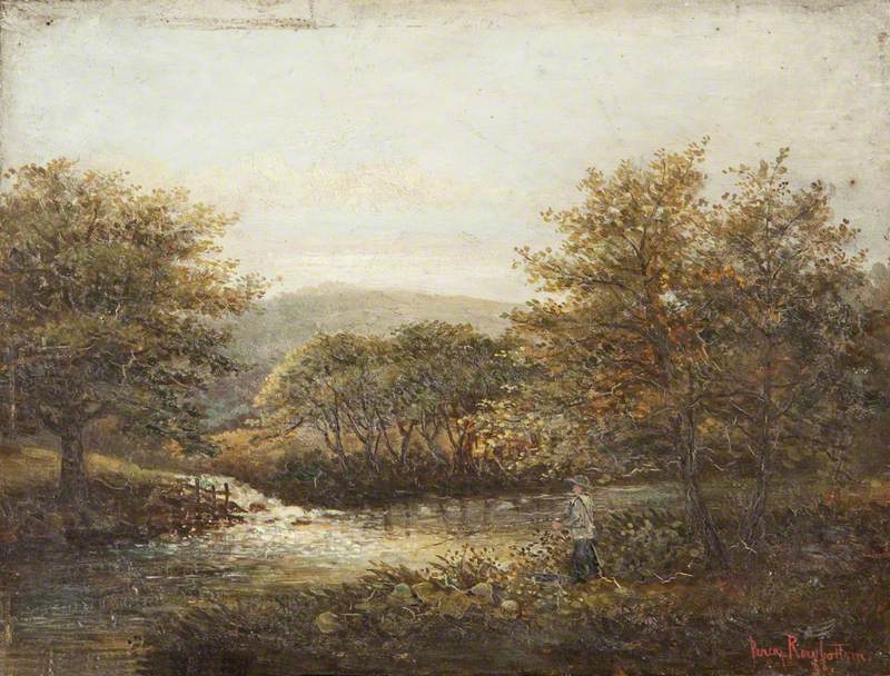 Man Fishing by River