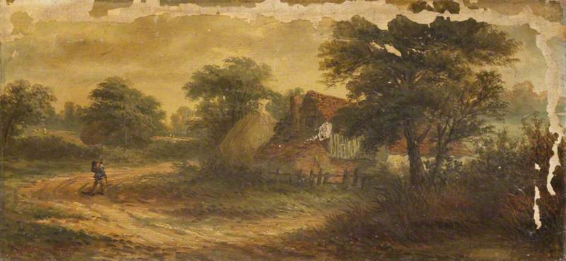 Man by a Cottage