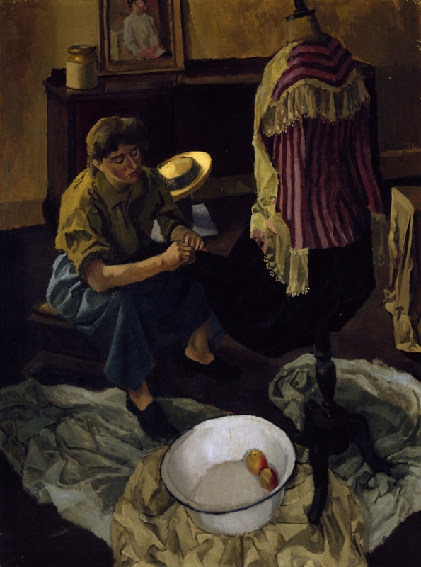 Domestic Employment: A Girl Seated by a Dummy Arranging a Dress (Peggy Rose)
