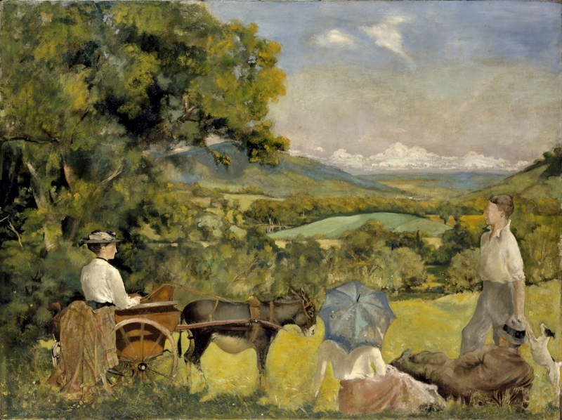 Landscape with a Woman in a Donkey Cart