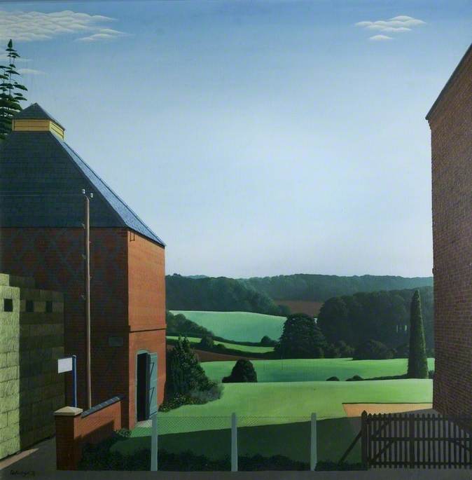 Landscape between Two Buildings