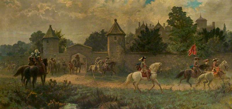 Charles I Leaving the Cavendish Mansion, Leicester, on His Way to Relieve Oxford, May 1645