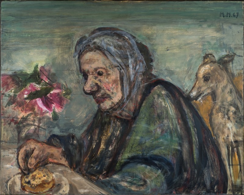 Henriette von Motesiczky with Dog and Flowers