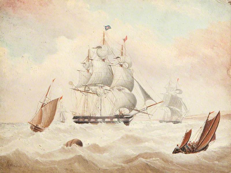 Ship Taking Pilots in the Channel