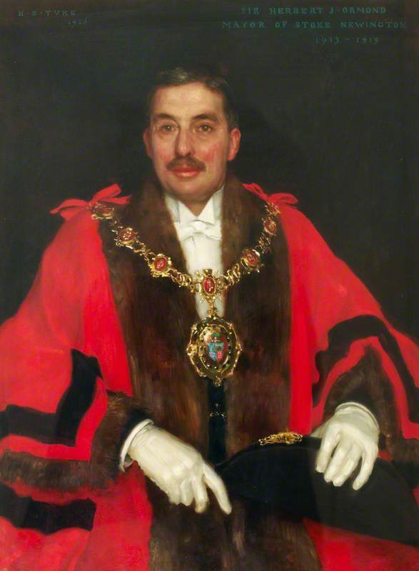 Alderman Sir Herbert John Ormond (1867–1934), JP, Mayor of Stoke Newington (1913–1919), (1929–1934)