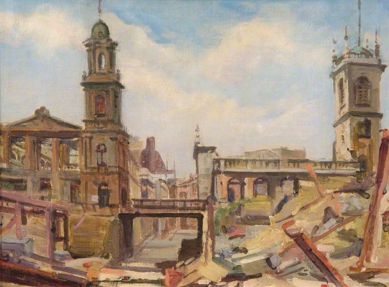 Destruction at Holborn Viaduct: City Temple and St Andrew's, Holborn
