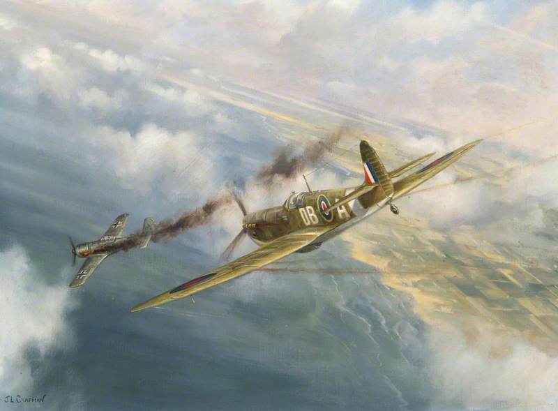 Spitfire Shooting Down a Focke-Wulf 190