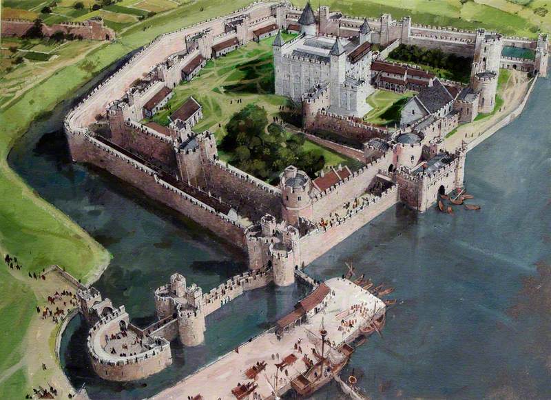 Artist's Impression of the Tower of London Site, 1300