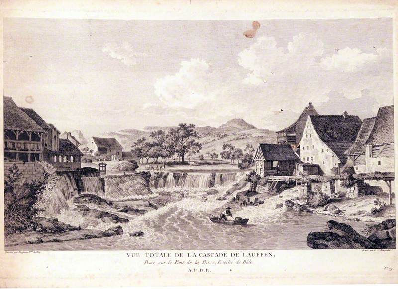 Vue totale de la cascade de Lauffen, prise sur le Pont de la Birse, Evêché de Bâle