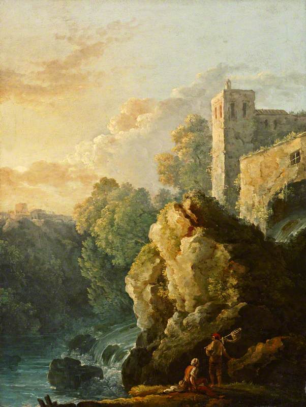 Castle and Waterfall