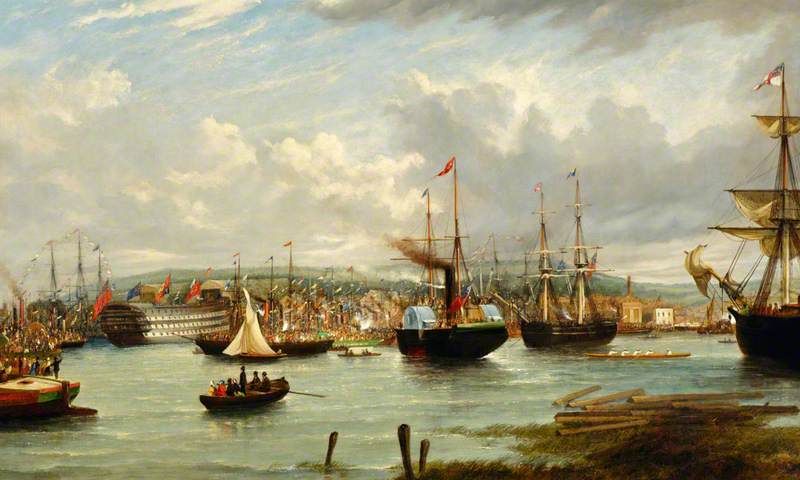 Launch of the 'Royal Albert' at Woolwich Dockyard