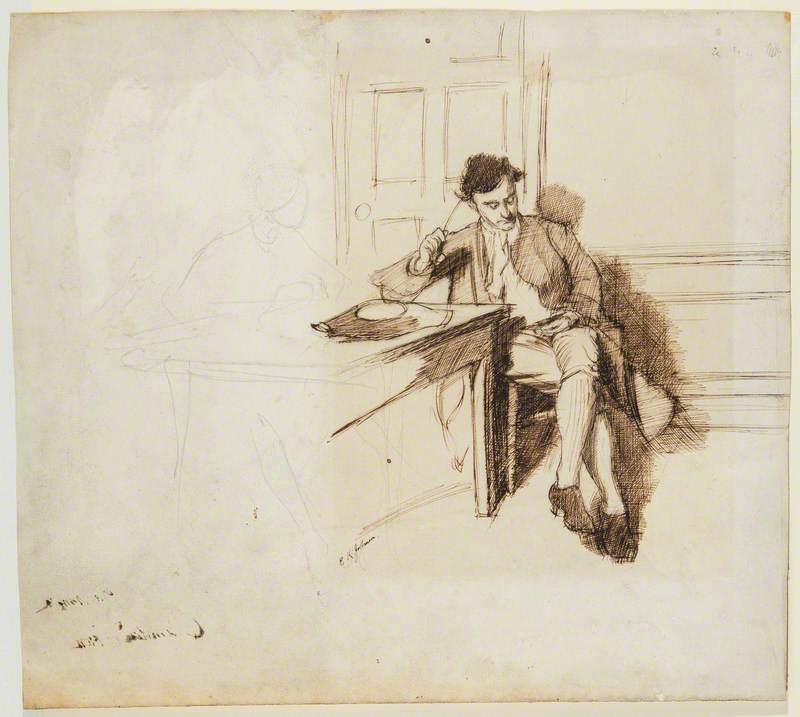 Sketch of a Man Seated at a Desk*
