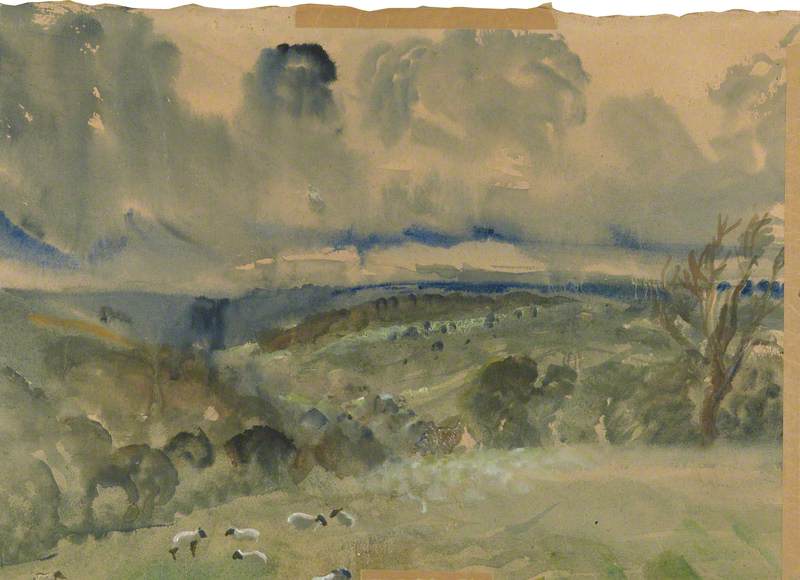 Hill Scene with Sheep