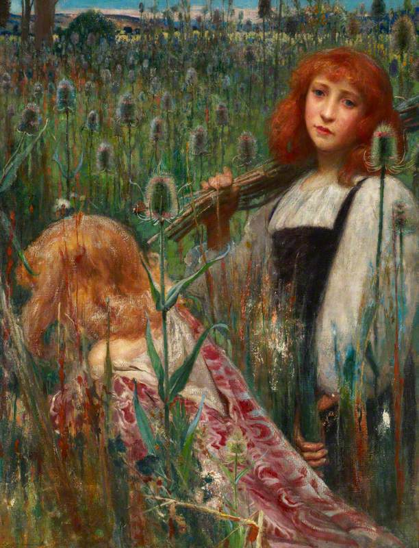 Girls Gathering Flowers (Teasels)