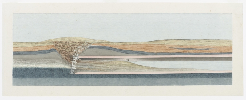 Longitudinal Section Showing the Inundation of the River