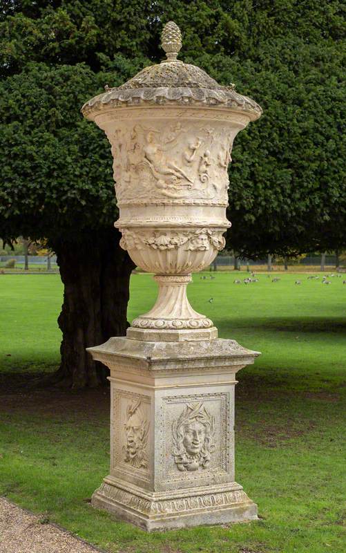 Great Urn by Cibber with Stone Pedestal