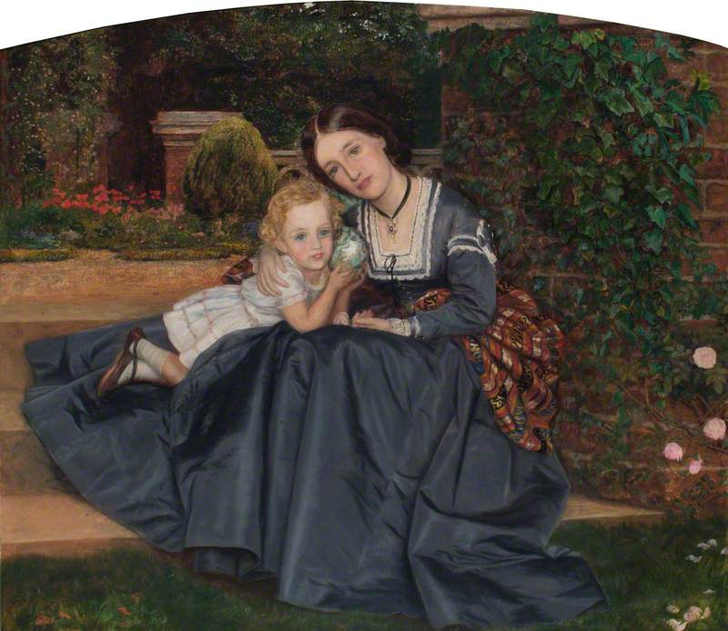Mother and Child Seated in a Garden
