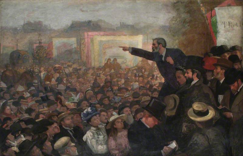 John Burns Addressing an Open Air Audience