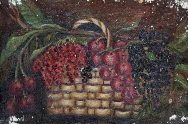 Basket of Cherries and Blackcurrants