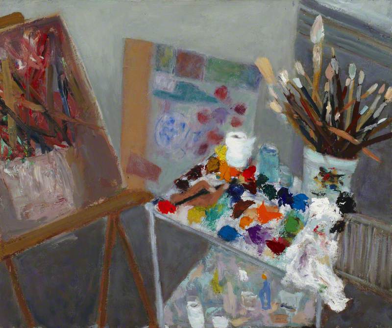 Easel and Paints
