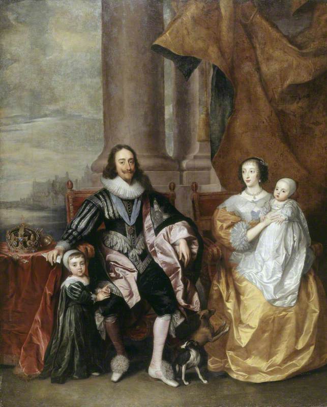Charles I (1600–1649), and Henrietta Maria (c.1609–1669), with Their Two Eldest Children, Prince Charles (1630–1685), and Princess Mary (1631–1660)