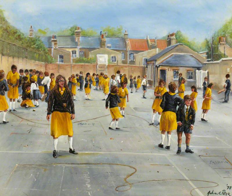 Pupils in the Playground of St Mark's School, Ackmar Road