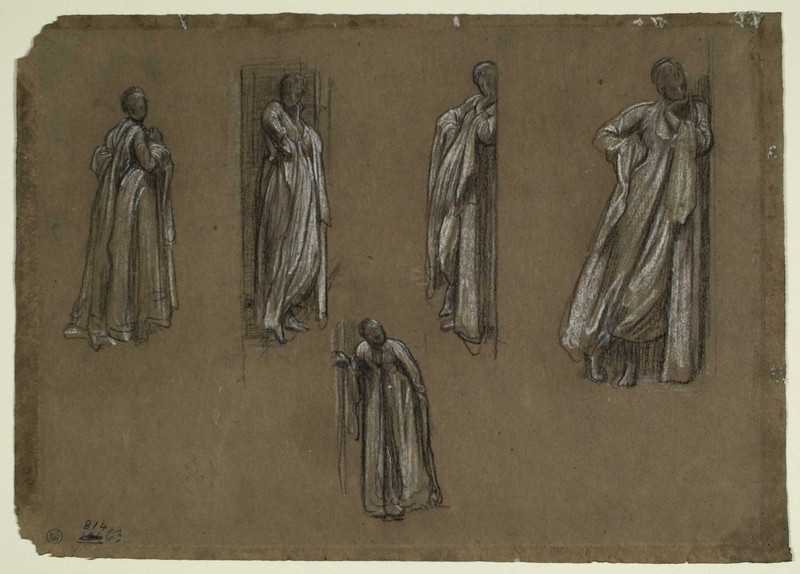 Studies of Female Figures Descending Steps